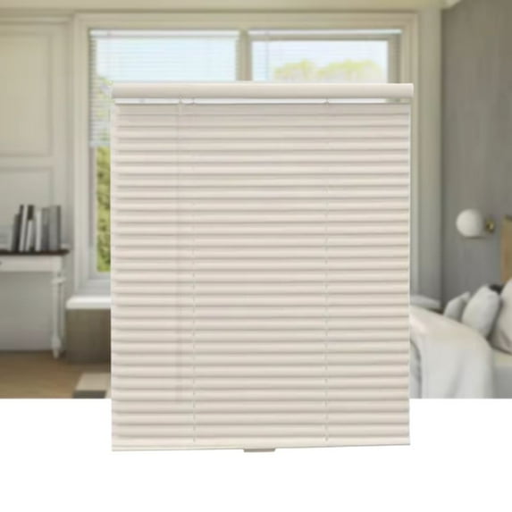 "63Wx72L Cordless 1" Vinyl Mini Blind Alabaster Room Darkening Window Blind Easy Installation for Living Room, Bedroom & Bathroom