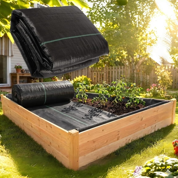 63x83 Inch Planter Box Liner, Garden Raised Bed Liner, Heavy Duty Non Woven Fabric Liner for Large Veg Trough, Replacement Landscape Fabric for Raised Garden Bed Planter Box