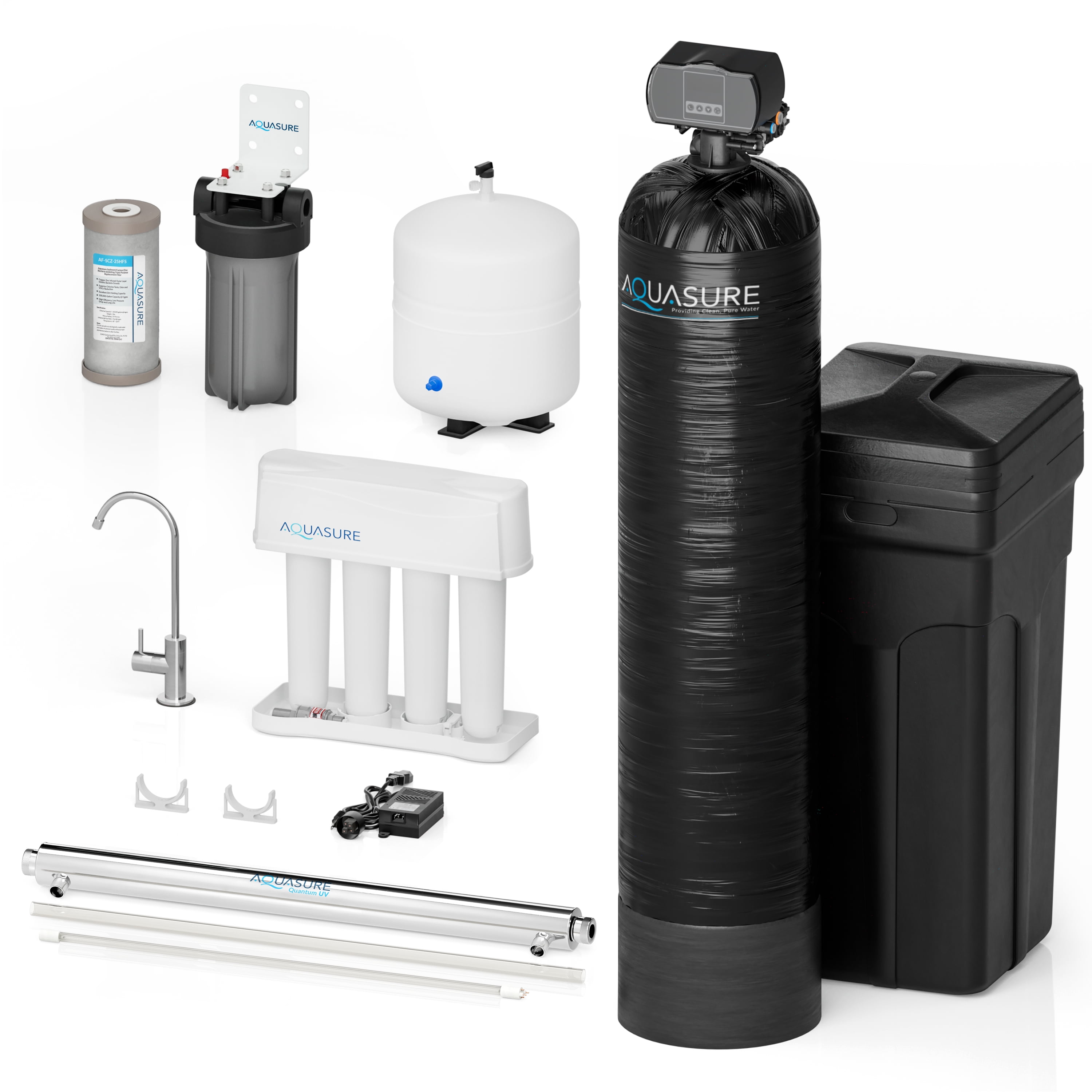 64,000 Grains Black Water Softener with UV Sterilizer and RO System