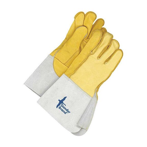 64-1-1065C-8 Grain Leather Utility Glove Gauntlet Outseam Sewn Ruf Rigger, Size 8