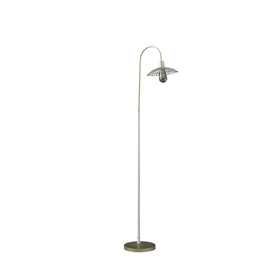 64.25" In Industrial Farm Pendant Cage Matte /White Metal Floor Lamp