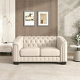 thumbnail image 1 of Modern 64.3" Velvet Loveseat Sofa for Living Room or Bedroom - Thick Removable Cushion, 1 of 26