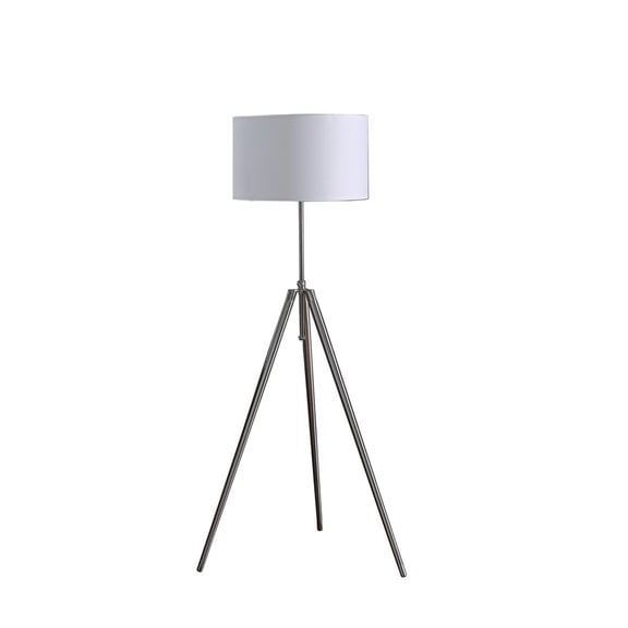 64" - 47" In -Century Adjustable Tripod /Silver Metal Floor Lamp