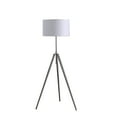 thumbnail image 1 of 64" - 47" In Mid-Century Adjustable Tripod Chrome/Silver Metal Floor Lamp, 1 of 6