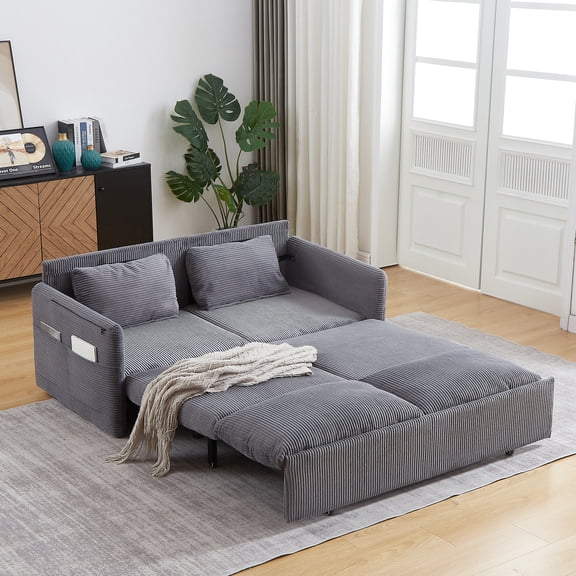 64.5 Inch Convertible Sleeper with Iron Frame / Long-lasting and Reliable