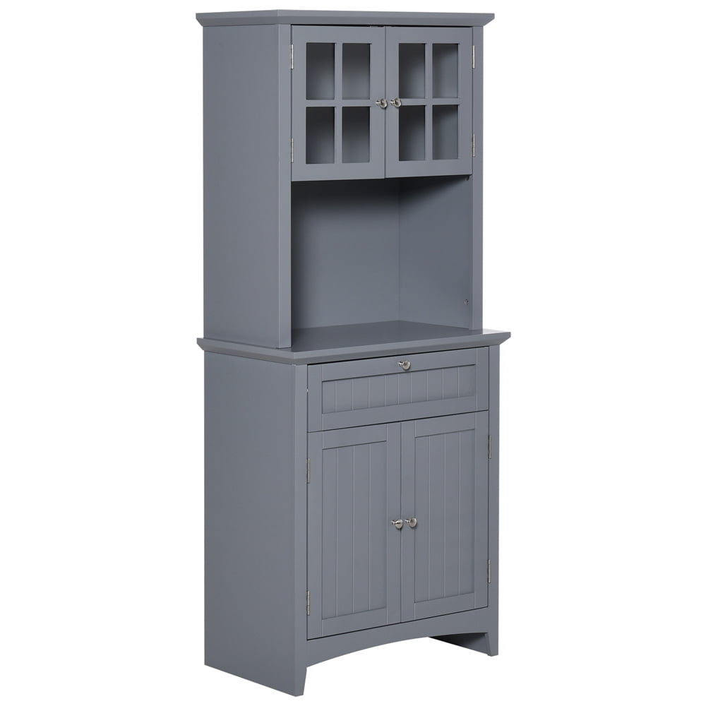 64.5" Tall Kitchen Pantry Storage Cabinet, Modern Kitchen Cabinet with Microwave Stand, Large Wood Storage Pantry Cabinet for Dining Room