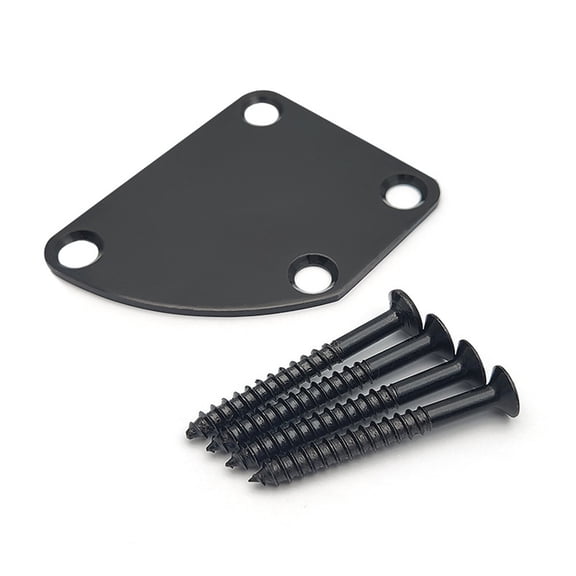 64*51.2mm Strat Tele Bass 4-hole Electric Bass Guitar Neck Plate Neck Joint Plate With Screws Aluminum Alloy Replacement