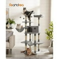 thumbnail image 1 of 64.6" Cat Tree Large Cat Tower Cat Activity Center with Hammock Cat Condo Light Gray, 1 of 10