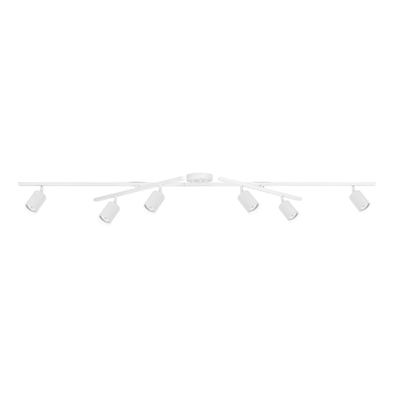 Globe Electric 64" Minimalist 6-Light Matte White Track Light Swivel Bars Pivoting Track Heads