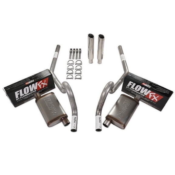 64-72 GM A Body Car 2.5" Dual Exhaust Kit Flowmaster Flow FX Rear Exit RC Tip