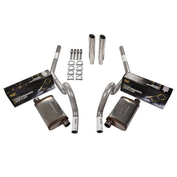 64-72 GM A Body Car 2.5" Dual Exhaust Kit Magnaflow Stainless Rear Exit RC Tip