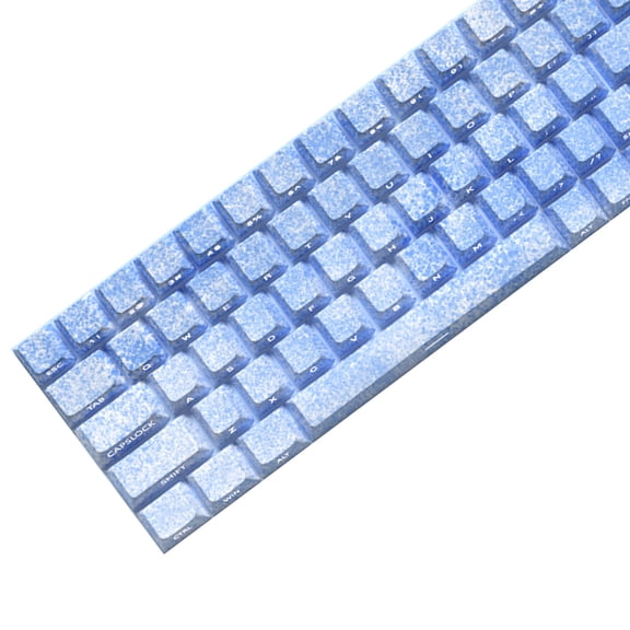 64/74Key Keycaps Customs Ice Blue Keycap Set Side Print Backlit Key Keycaps for 61/64/68 Mechanical Keyboards