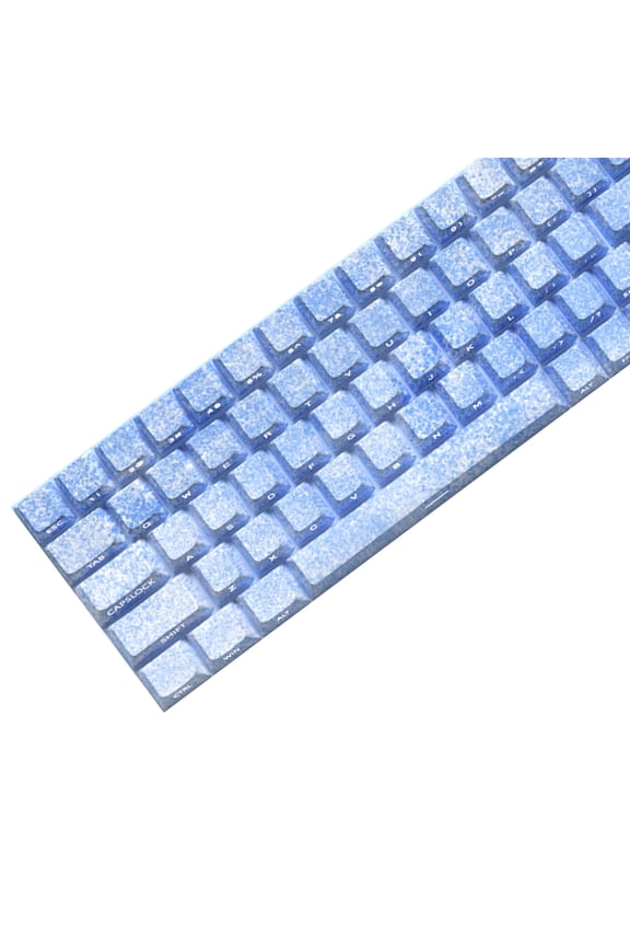 64/74Key Keycaps Customs Ice Blue Keycap Set Side Print Backlit Key Keycaps for 61/64/68 Mechanical Keyboards