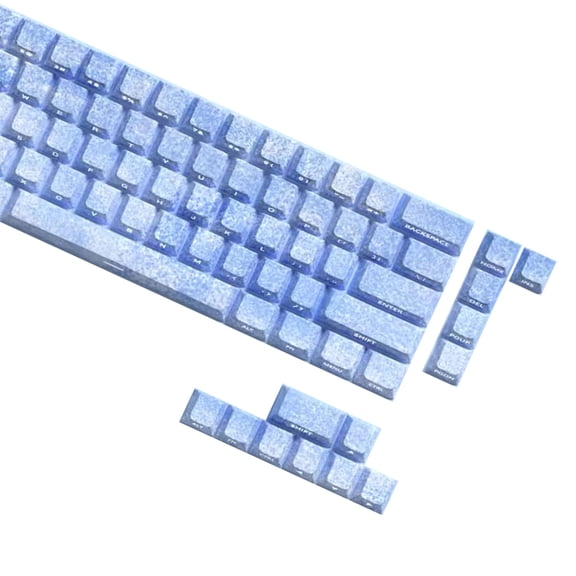 64/74Key Keycaps Ice Blue Keycap Side Print Backlit Keycaps for Keyboards
