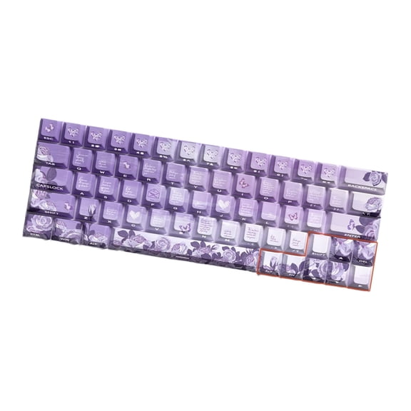 64/74Key Side Print Keycaps Backlit Keycap For 60 61 65 68 Mechanical Keyboards