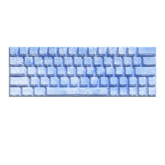 64/74Key Side Print Translucents Keycaps Ice Blue Original Height Sublimations Backlit Keycap for Mechanical Keyboards