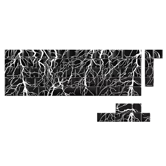 64/74Keys Keycaps Set Side Engraved Backit Keycap for 60 61 63 64 65 67 68 Layouts Mechanical Gaming Keyboards