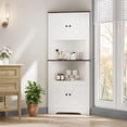 thumbnail image 1 of 64.8" Tall Farmhouse Corner Cabinet with 4 Barn Doors & 5 Shelves, Freestanding Space-Saving Storage Unit for Living Room, Kitchen, Laundry Room, 1 of 9