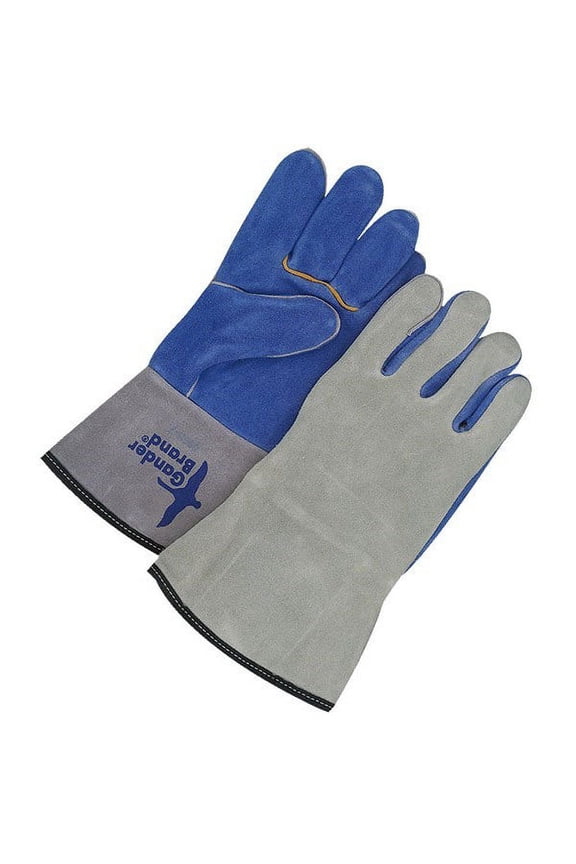 64-9-666B-7 Welding Glove Split Leather Blue/Grey Fully Lined