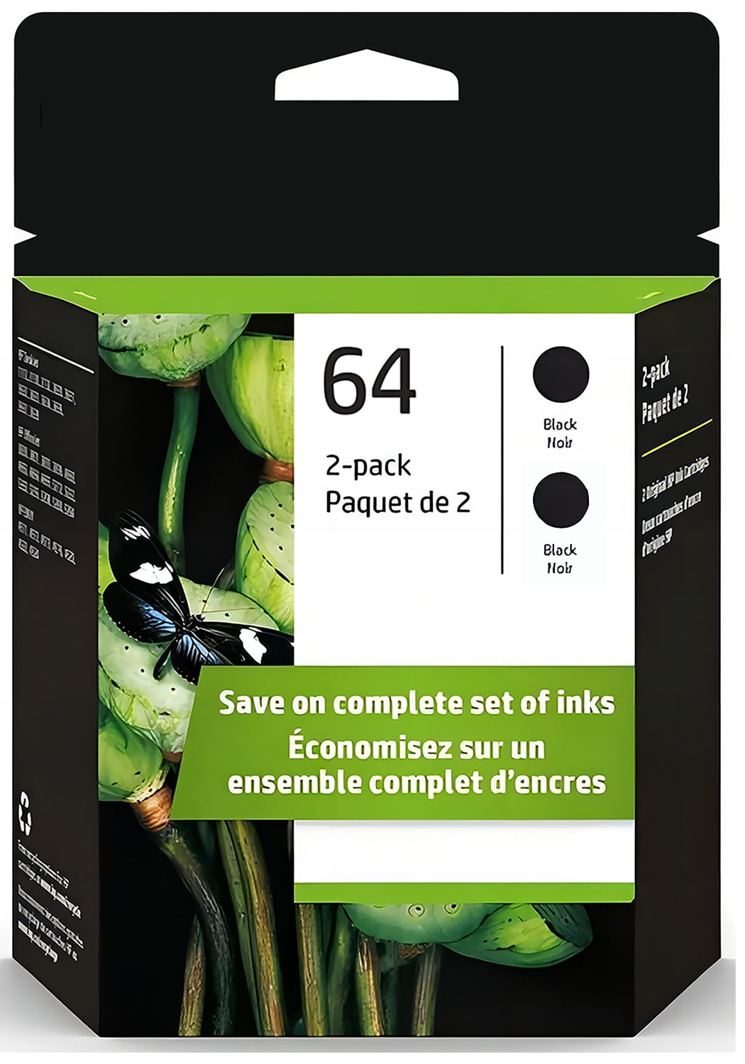 64 Black Ink Cartridges for HP 64 Ink Cartridges Combo Pack Compatible for HP Printer Ink 64 (2 Black) Printer