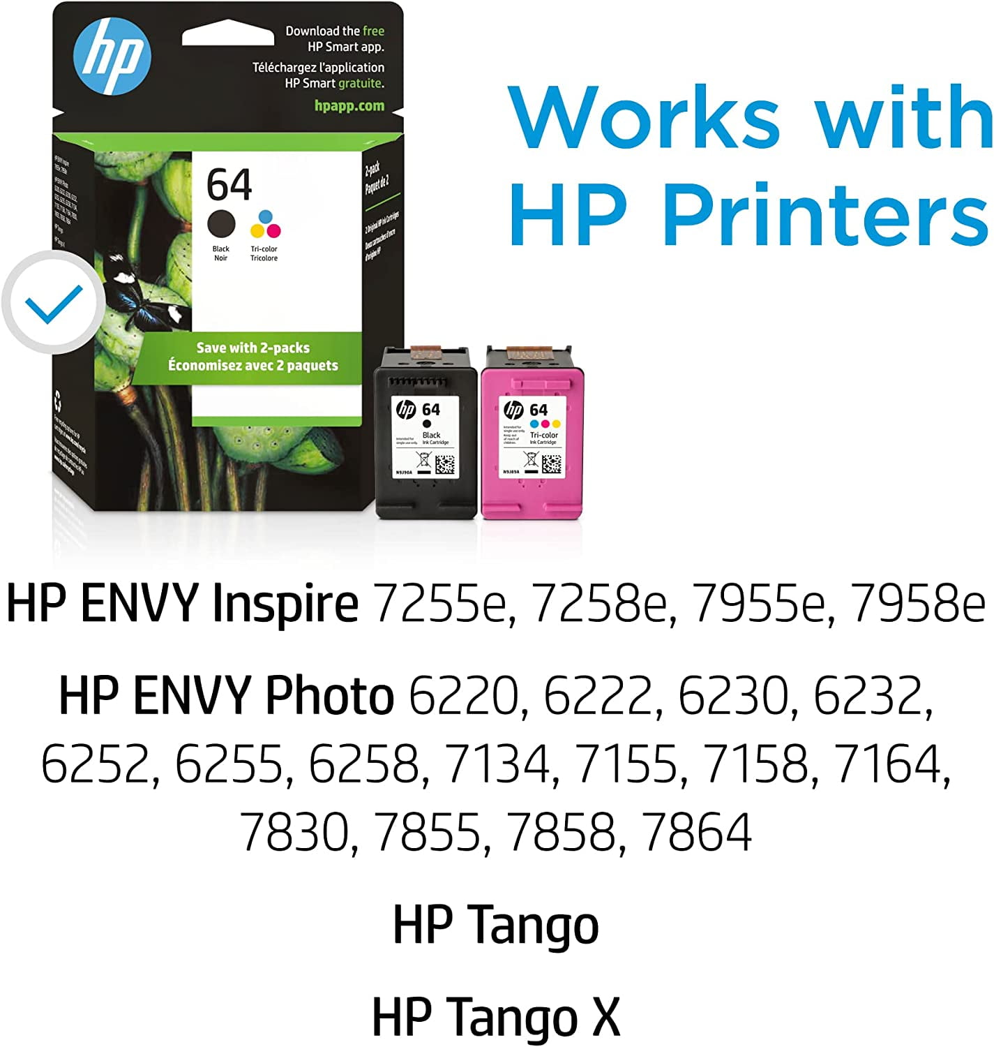 64 Black/Tri-Color Ink Cartridges (2-Pack)-4