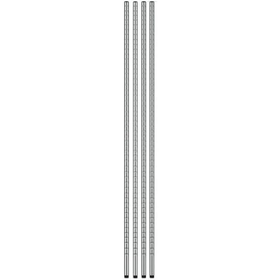 64" Chrome Wire Shelf Posts. Pack of 4 Posts | Heavy Duty | Utility Shelving Units - Commercial Wire Shelf Shelving Posts Adjustable shelving Restaurant Organization Shelving Unit for Commercial Use