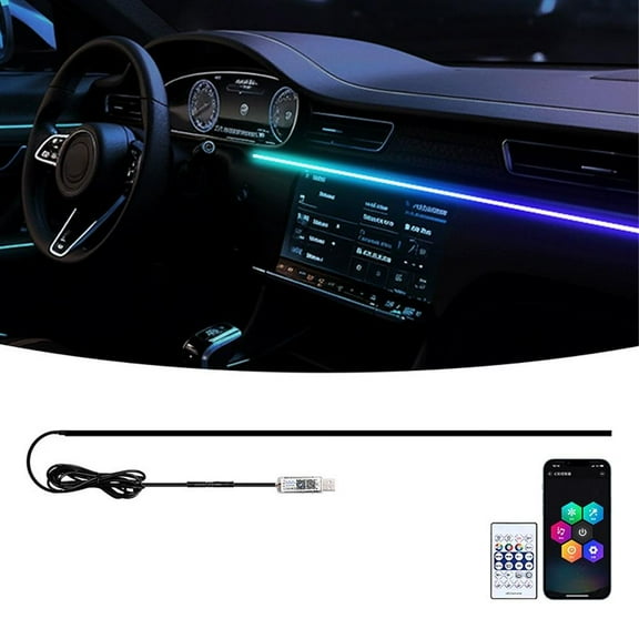 64 Colors RGB LED Car Inner Ambient Strip Atmosphere Decor Light APP Remote