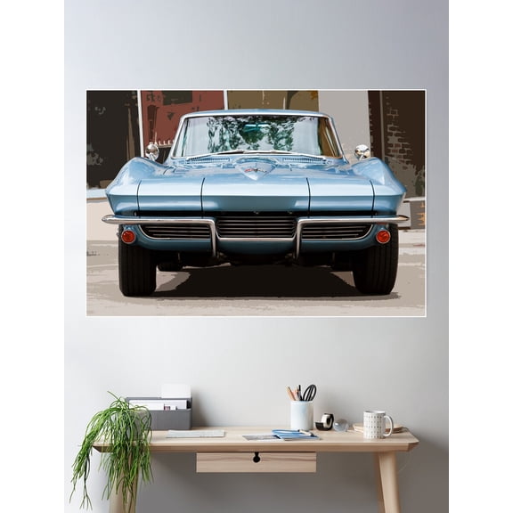 64 Corvette Poster Wall Art, Modern Wall Decor For Living Room Bedroom, 8x12 UNFRAMED