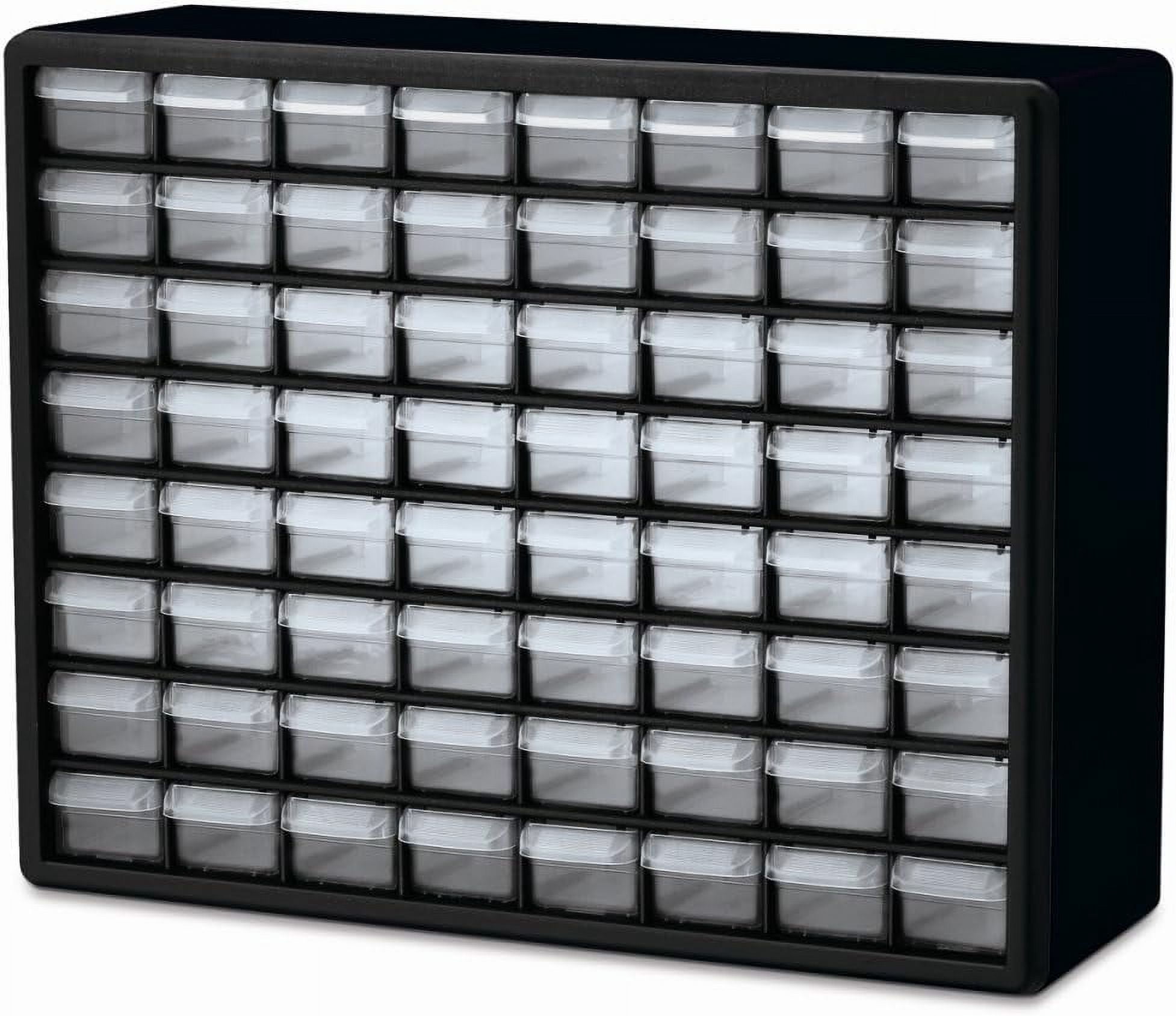 64-Drawer Plastic Drawer Storage Cabinet for Garage Organization, Bead ...