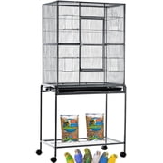 64" EXTRA LARGE Wrought Iron Flight Canary Parakeet Cockatiel Lovebird Finches Breeding Nest Box Doors Cage with Removable Rolling Stand