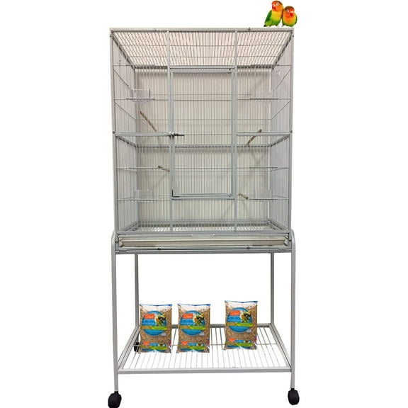 64" Extra Large Deluxe Flight Canary Parakeet Cockatiel Lovebird Finches Breeding Nest Doors Cage with Detachable Stand