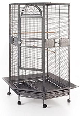 64" Extra Large Pentagon Corner Flight Bird Parrot Cage for Cockatiel Parakeet Budgies Aviary Canary Lovebird Finch Parrot with Around Metal Seed Skirts