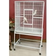 thumbnail image 1 of 64" Extra Large Wrought Iron Flight Canary Parakeet Cockatiel Lovebird Finches Side Breeding Nest Box Doors Cage with Removable Rolling Stand, 1 of 9