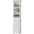 64" Freestanding Storage Bathroom Tall Silm with Doors