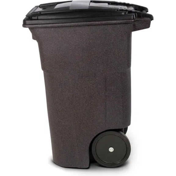 64 Gallon Heavy Duty Trash Can with Wheels, Rolling Garbage Bin with Lid, Durable Outdoor Waste & Recycling Container, Brown