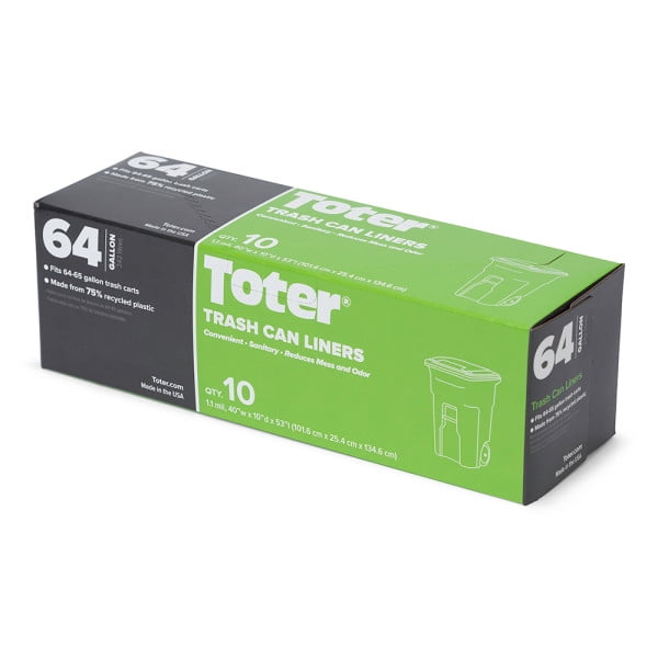 64 Gallon Heavy Duty Outdoor Garbage Can Liner with Odor Eliminator