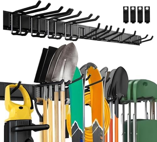 64'' Garage Tool Organizer Wall Mount, 18 PCS Adjustable Garden Tool ...