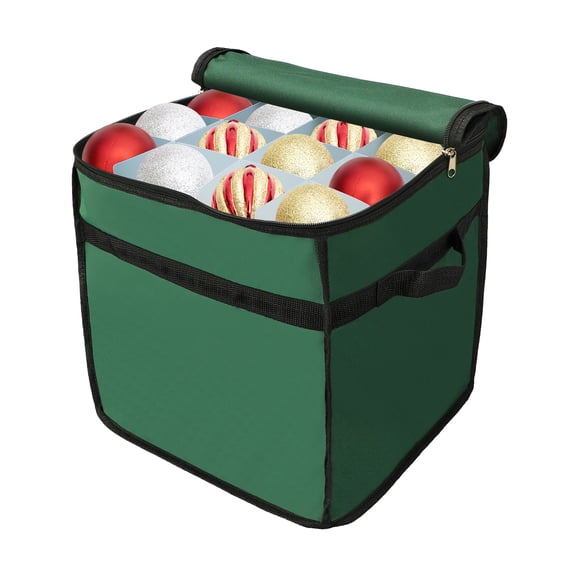 64 Grid Christmas Ball Storage Bag With Partition Christmas Flower Storage Box Partition Detachable Pp Material