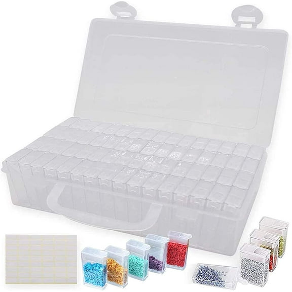 64 Grid Diamond Embroidery Box Jewelry Drill Storage Boxes Clear Plastic Painting Accessories Boxes for DIY Craft