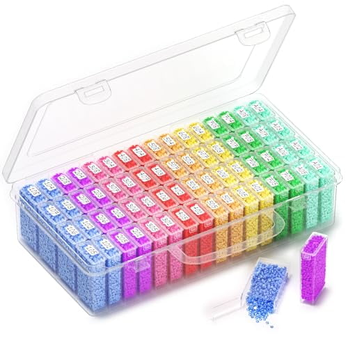 64-Grid Diamond Painting Storage Containers,Portable Transparent Diamond Art Organizer,Which Are Suitable for Quick DIY,Beads and Diamond Art Storage Containers