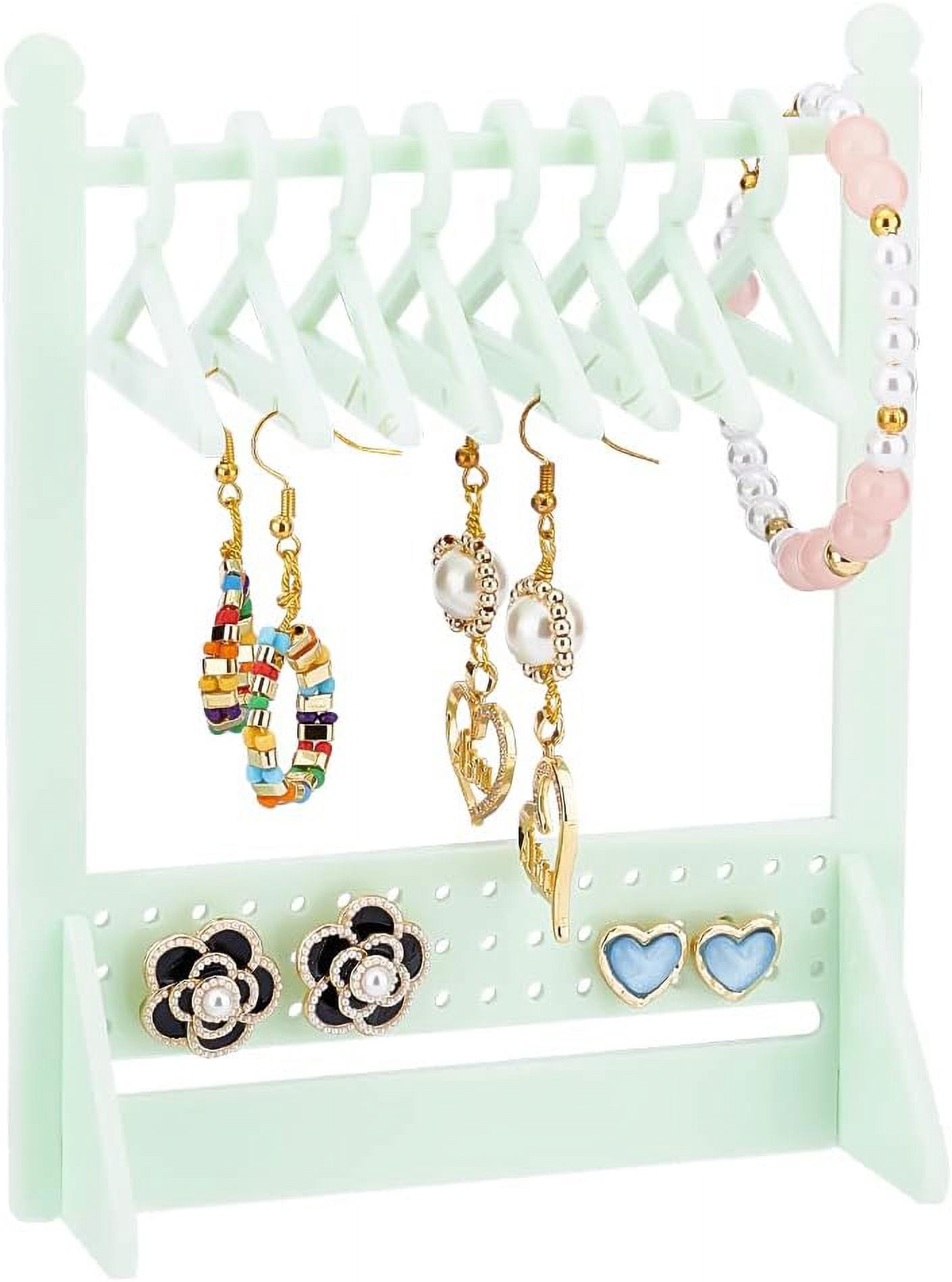 64 Holes Earring Hanger Rack Acrylic Earring Stand Display Coat Hanger ...