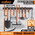 thumbnail image 1 of 64 Inch Garage Tool Organizer Wall Mount Hooks Adjustable Storage Holders Garden, 1 of 6