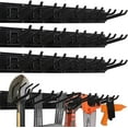 thumbnail image 1 of 64-Inch Heavy Duty Garage Organization Rack, 4 Packs Rails and 9 Adjustable Hooks, Tool Organizer Rack with Heavy Double Hooks Tracks Max Load 600LB, 1 of 7