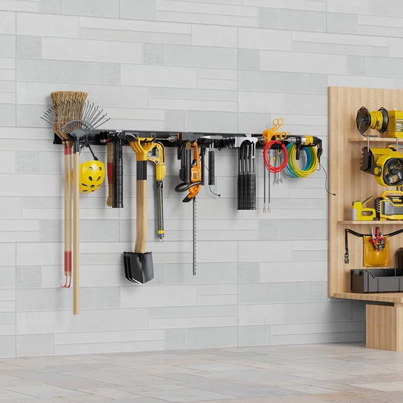 64 Inch Heavy Duty Garage Tool Organizer Wall Mount, 20PCS Adjustable Storage Rack with 900 lbs Capacity