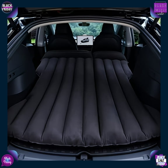 64 Inch Ultra Comfortable Inflatable Car Mattress, Foldable Portable Air Bed for SUV, Tesla, RV & Trunk, Comes with Storage Bag & 2 Pillows, Ideal for Camping & Road Trips