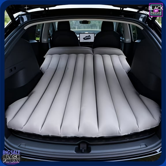 64 Inch Ultra Comfortable Inflatable Car Mattress, Foldable Portable Air Bed for SUV, Tesla, RV & Trunk, Comes with Storage Bag & 2 Pillows, Ideal for Camping & Road Trips