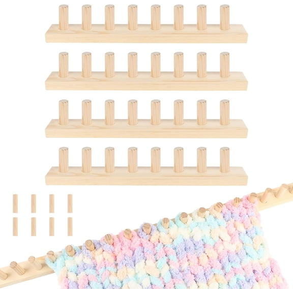 64 Inch Wooden Chunky Blanket Knitting Loom, Chunky Knitting Loom for Blanket Making Adjustable DIY Frame for Bulky Yarn Projects, Reusable Crafting Tool for Beginners (64inch)