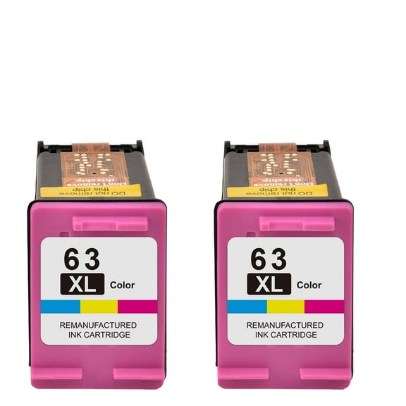 63 Ink Cartridges for 63 Color Ink Cartridges, 2 Pack