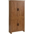 thumbnail image 1 of 64" Kitchen Pantry Cabinet, Freestanding Storage Cabinet with 4 Doors and 3 Adjustable Shelves for Dining Room, Oak, 1 of 9