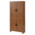 thumbnail image 1 of 64" Kitchen Pantry - Freestanding Storage Cabinet with Adjustable Shelves, Oak Finish - Kitchen Organization for Dishes, Pots, & Dry Goods, 1 of 9
